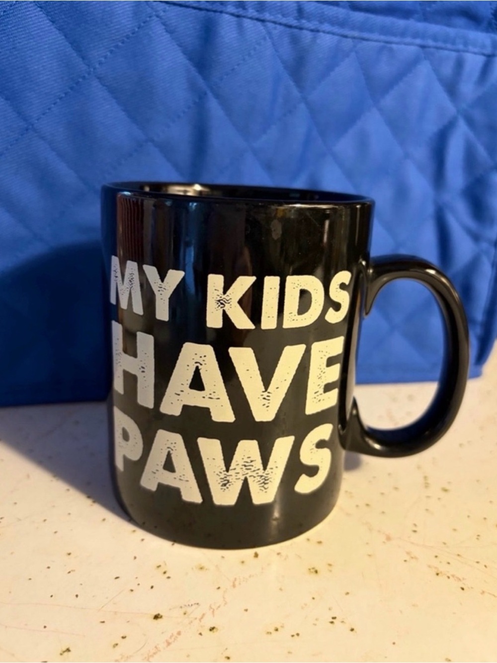Black "My Kids Have Paws" Mug - Cute Pet-Themed Gift